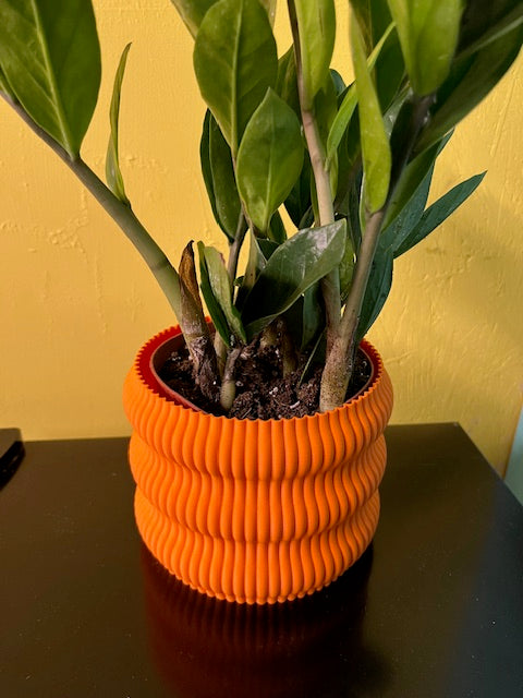 Wave Plant Pot (Orange)