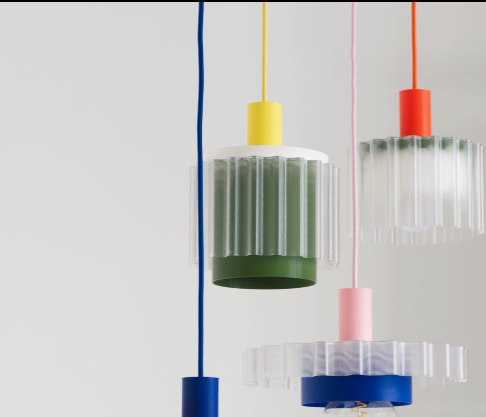 Lamp Gigi – 3 (pink, blue, white) | Bioplastic